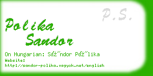 polika sandor business card